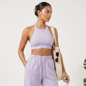 Savage X Fenty Cotton Jersey Halter Bralette - Lavender - M/L